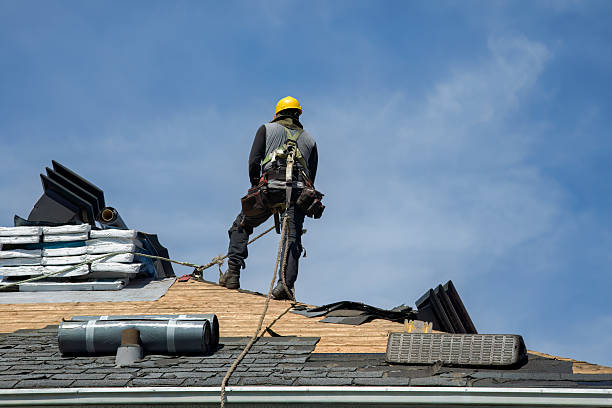 Professional Gutter Installation technician working in Sangerfield, NY